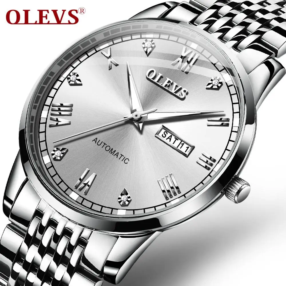

Olevs High Quality Mechanical Watch Automatic Men Classic Night Blue Dial Relogio Masculino Gift For Husband Business Dressing