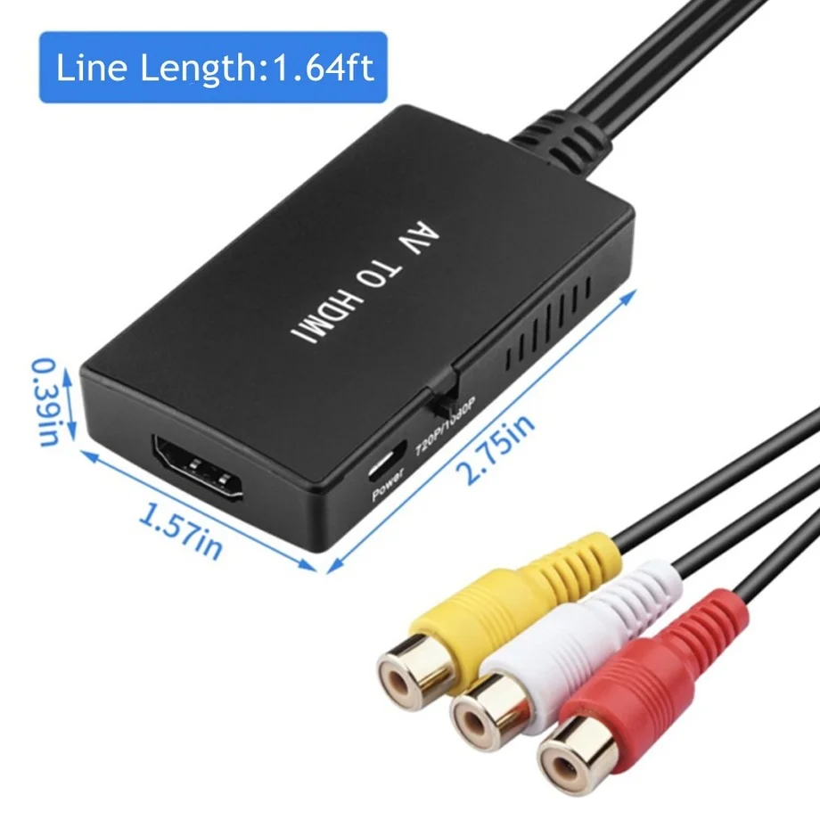 Конвертер Grwibeou RCA в HDMI композитный адаптер 1080P PAL/NTSC совместимый с PS One PS2 PS3 STB XBOX VHS