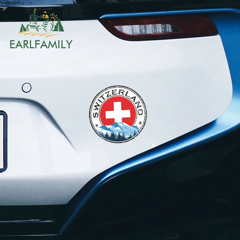 EARLFAMILY 13 см швейцарская тонкая наклейка виниловые автомобильные наклейки