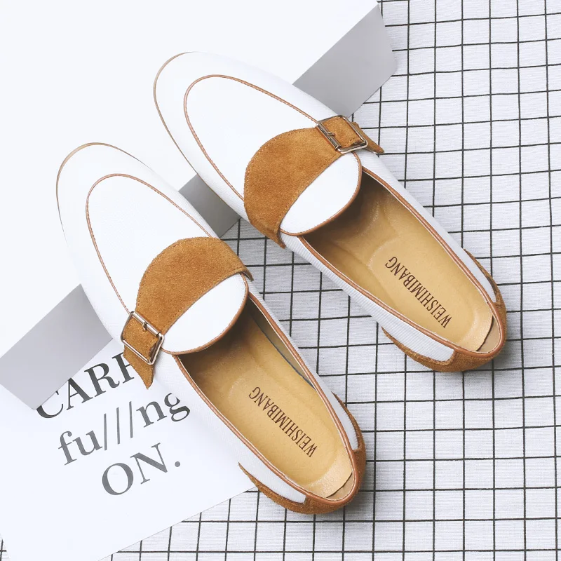 Новая модная мужская обувь из коровьей замши Летние дышащие итальянские лоферы