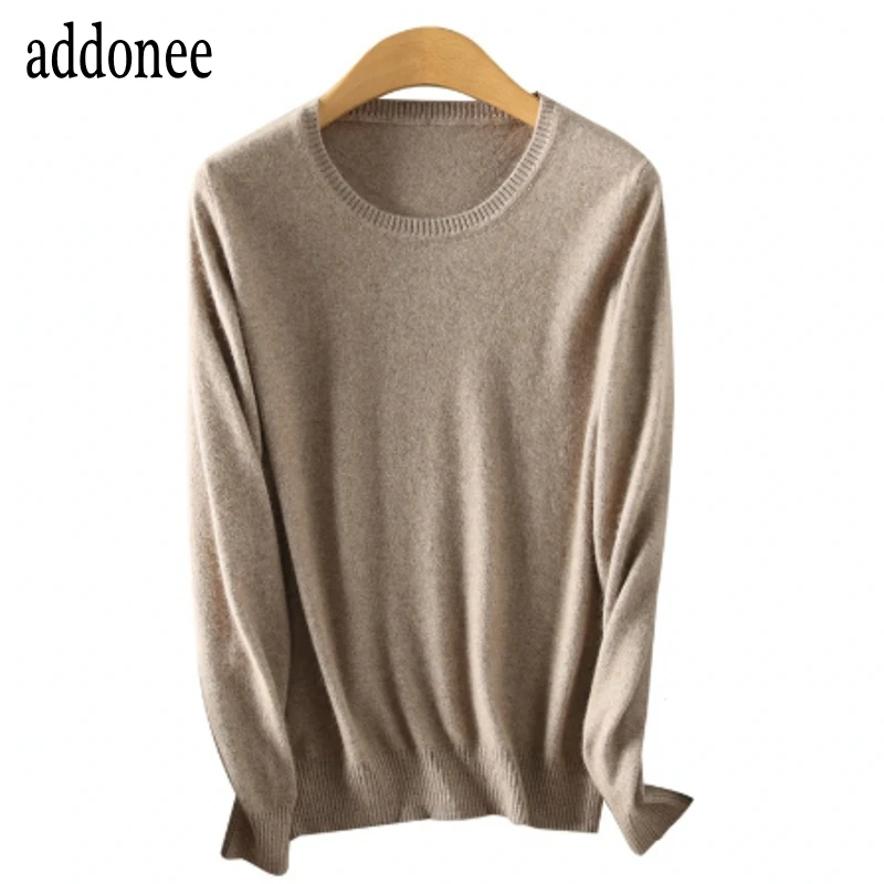 Свитер женский кашемировый шерстяной однотонный большой размер весна-осень-зима