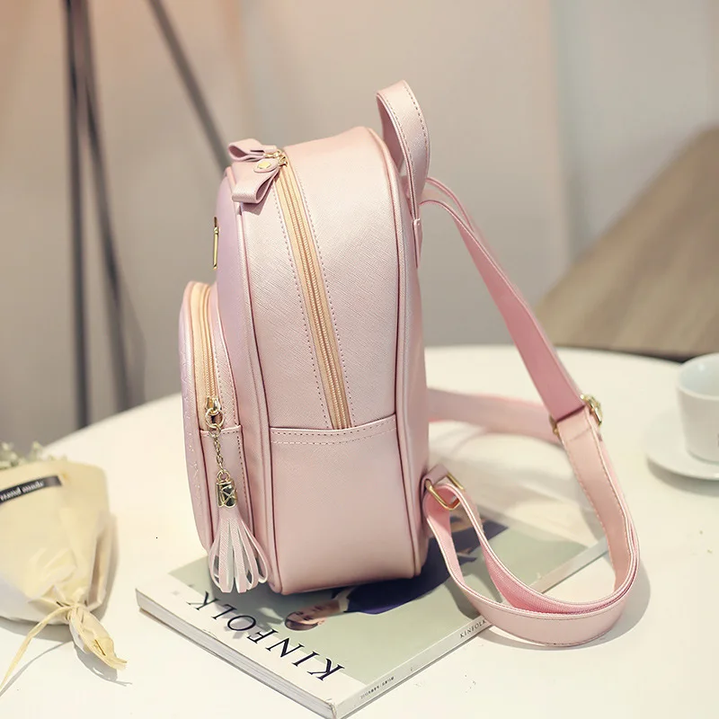 Женский кожаный рюкзак школьные ранцы для девочек подростков маленький женский