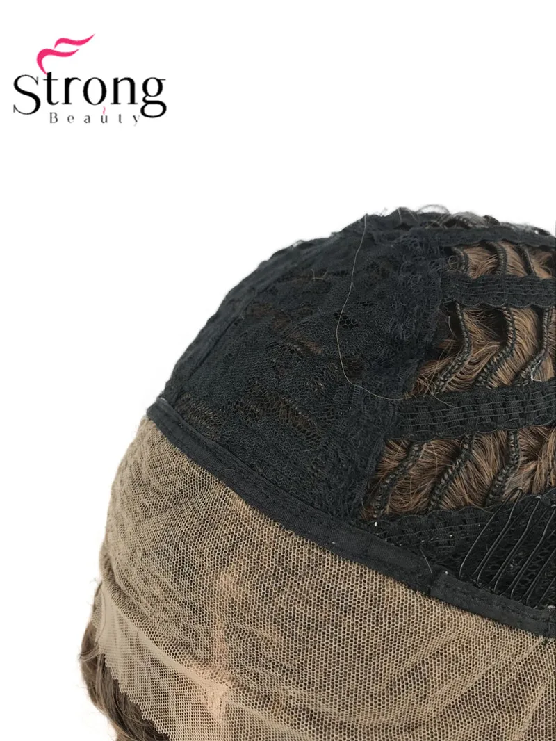 StrongBeauty Lace Front Wig Long Curly Brown Highlighted Heat Ok Synthetic Hair COLOUR CHOICES | Шиньоны и парики