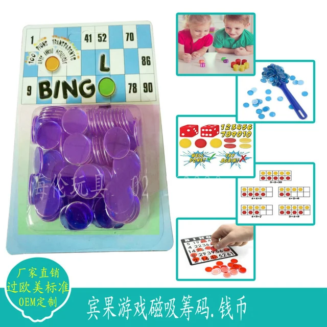 100Pcs/set  New Foreign Trade Bingo Game Chip Coins (Magnetic) BINGOGame Chips Gambling Coins 17mm 1