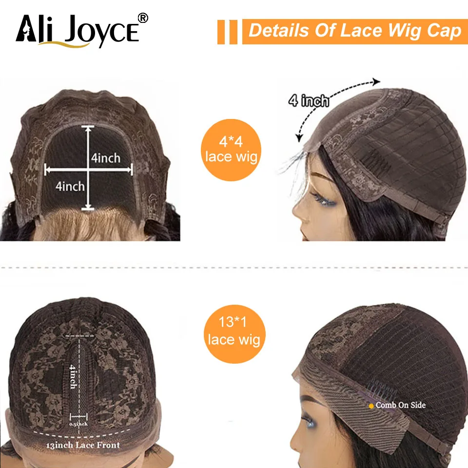 

Short Bob Wavy Wig Body Wave Part Lace Human Hair Wig For Women 4x4 Closure Wig Preplucked 13X1 Wig #1B Brazillian wig Ali Joyce