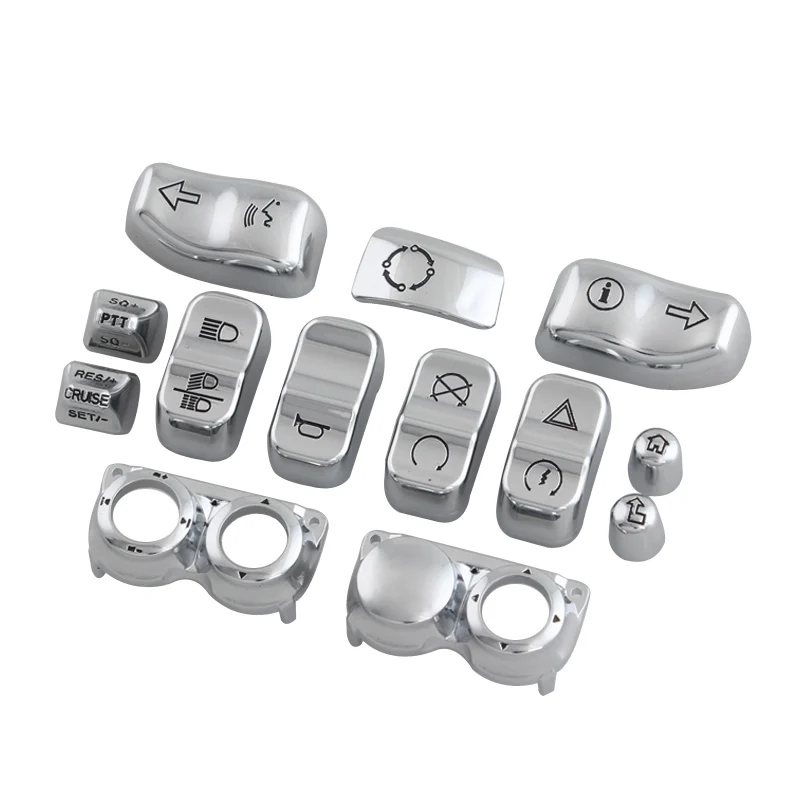 

Motorcycle Chrome Switch Caps Handlebar Control Accessories For Harley Touring Glide FLHXSE FLTRX FLHX FLHR FLHXS 14-20 US