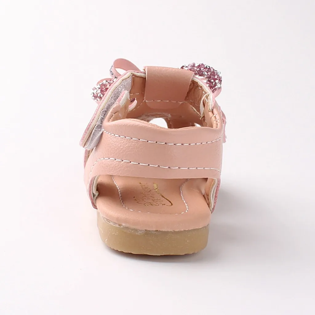 Princess Baby Girl Shoes Anti-slip Hallow Rabbit Ear Bow Beach Sandals Girls Letter Print Shallow Cute Soft | Мать и ребенок