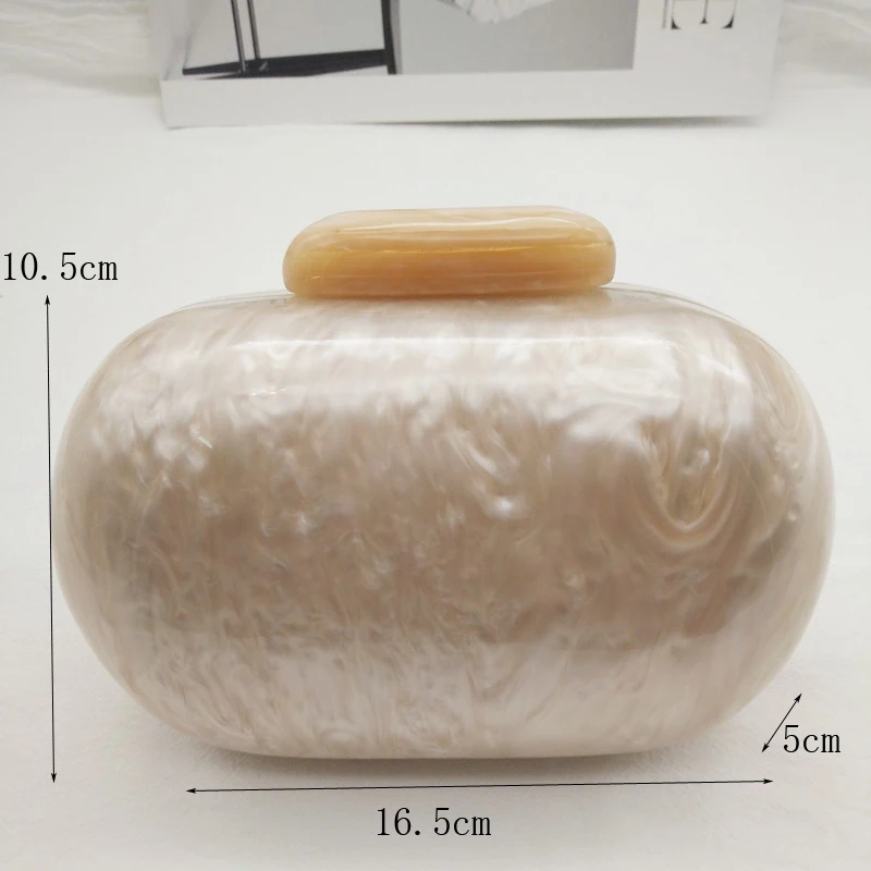 Модные Акриловые сумки овальной формы Уникальный Повседневный клатч женская