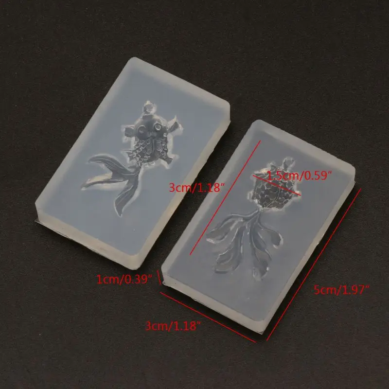 

2Pcs Lucky Goldfish Pendant Necklace Resin Mold Epoxy Resin Jewelry Making Tools
