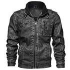 Мужские кожаные куртки, Классическая мотоциклетная куртка высокого качества, мужская куртка из искусственной кожи, весна 2019, Прямая поставка
