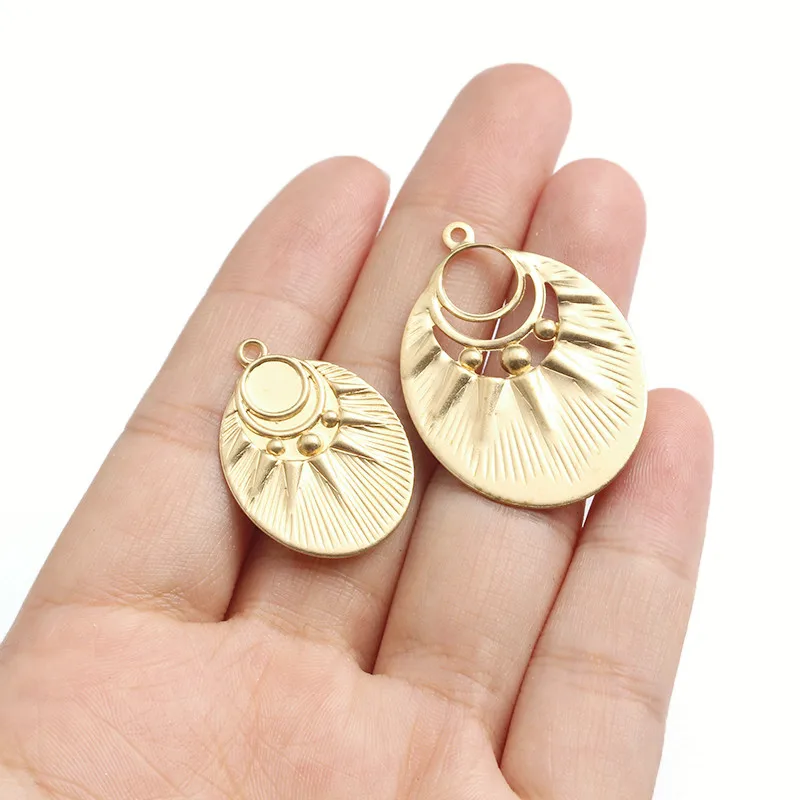 

10Pcs/set Fashion Irregular Hollow Geometric Brass Charms Jewelry Making Findings Sunshine Earrings Pendants Accessories