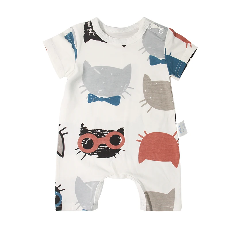 Комбинезоны для новорожденных летние Мультяшные милые комбинезоны с животными