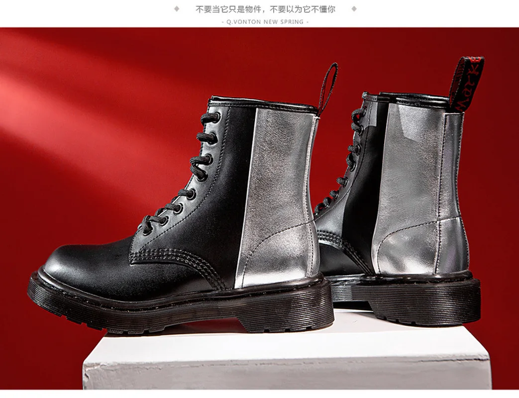 Зимние мужские ботинки на платформе английские повседневные Ботинки Martin из