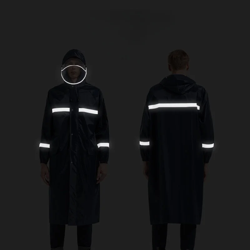 Men Women Raincoat Outdoor Rainwear Oxford Hoodie Long Rain Waterproof Hiking Travel Fishing Climbing Jacket | Дом и сад