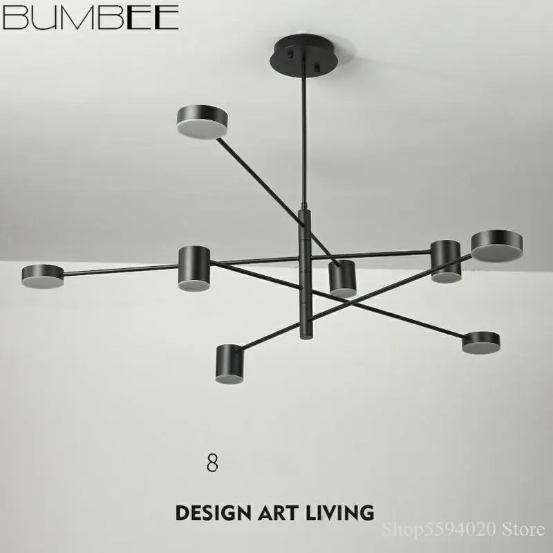 Современная простая люстра в скандинавском стиле роскошные вращающиеся