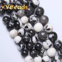 natural black and white zebra jaspers beads round loose charm beads for jewelry making diy bracelets accessories 4 6 8 10 12mm