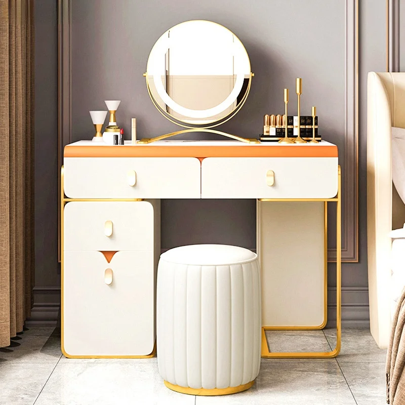

Dresser Italian Light Luxury Modern Minimalist Slate Small Makeup Table Locker Integrated Bedroom Makeup Table Assembly