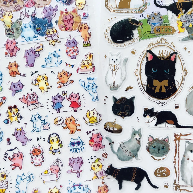1 лист/Упаковка милый кот наклейка клейкая s декоративный альбом дневник палка