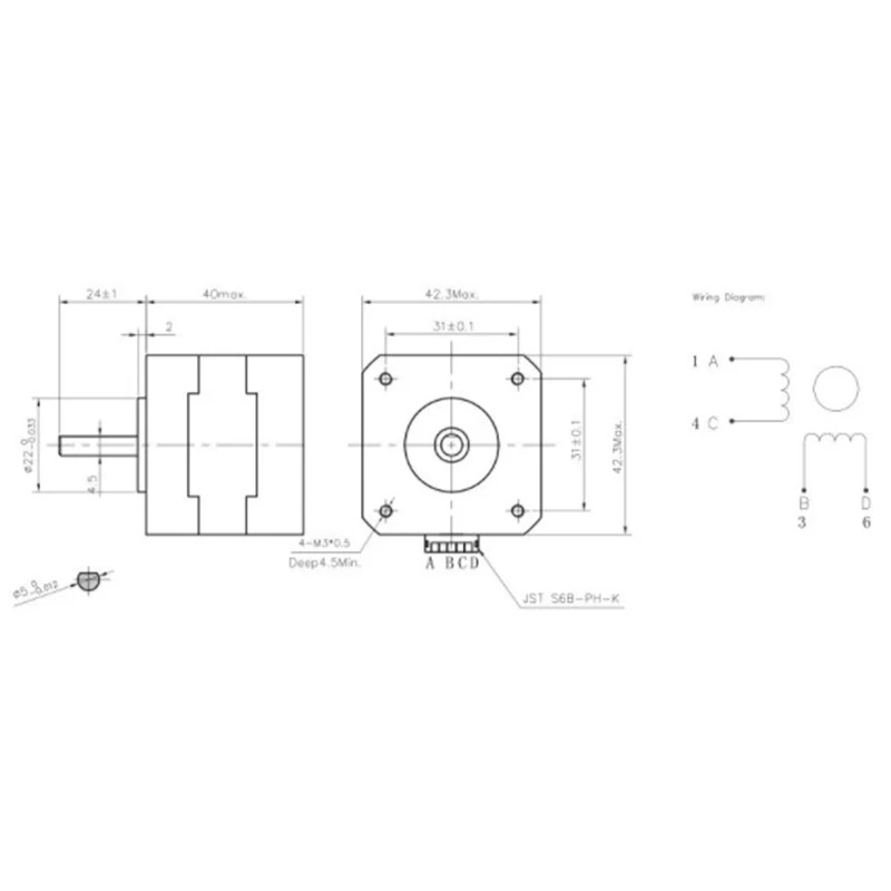 

1PCS/Lot 3D Printer Parts 40 Motor JK42HS40-1004A-02F for Stepper Motor for Creality 3D Printer