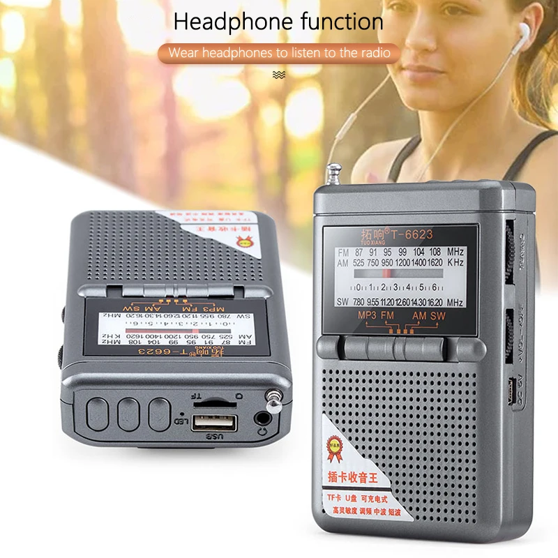 Портативный Полнодиапазонный радиоприемник Mini FM/AN/SM Портативная радиостанция с