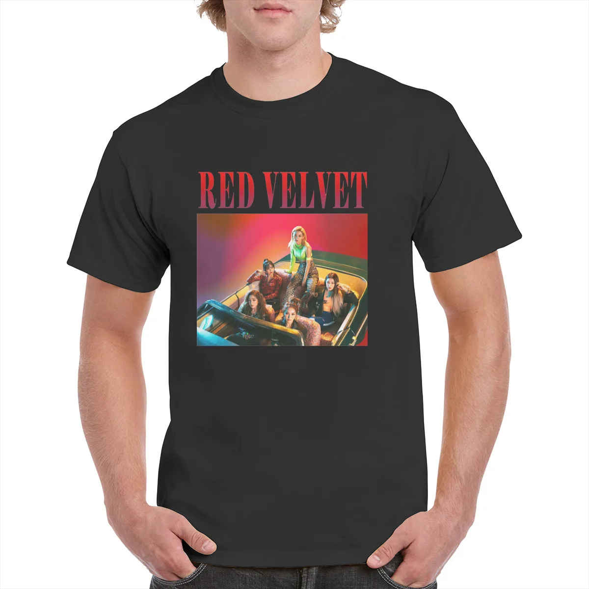 

100% Cotton Pop Red Velvet Tops t shirt Unisex Kpop 90'S Retro Graphics T-Shirt Female/Man