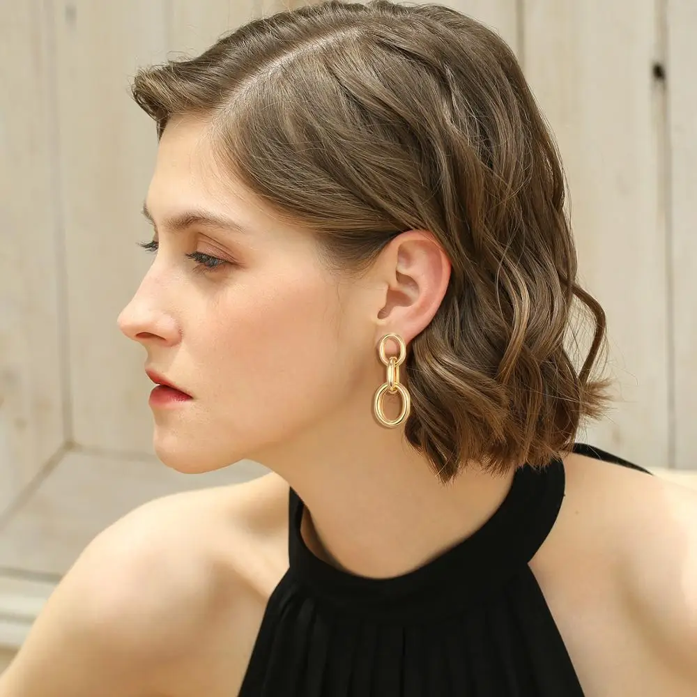 Женские Висячие серьги Shineland модные геометрические аксессуары ручной работы