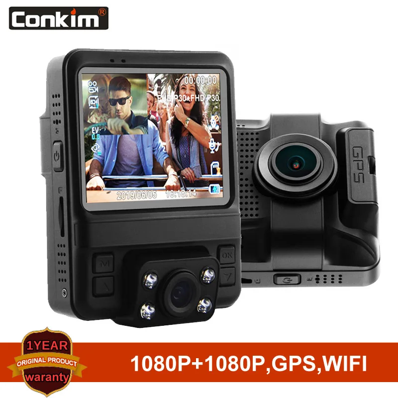 Conkim GS66 камера с двумя объективами фронтальная 1080P + заднего вида Автомобильный
