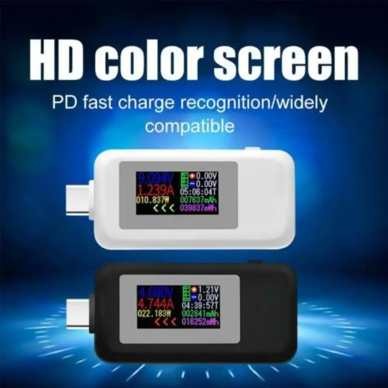 

USB Type-C Power Tester Color Display Voltage Current USB-C Meter 5A 4-30V High Accuracy Voltmeter Ammeter Measuring Tools