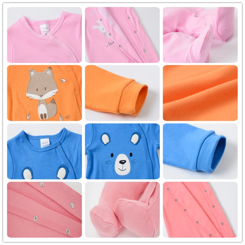 

Baby Clothes Set Newborn Jumpsuit 4pcs/lot Long Sleeve Cotton Pajamas 0-12 Months Newborn Rompers