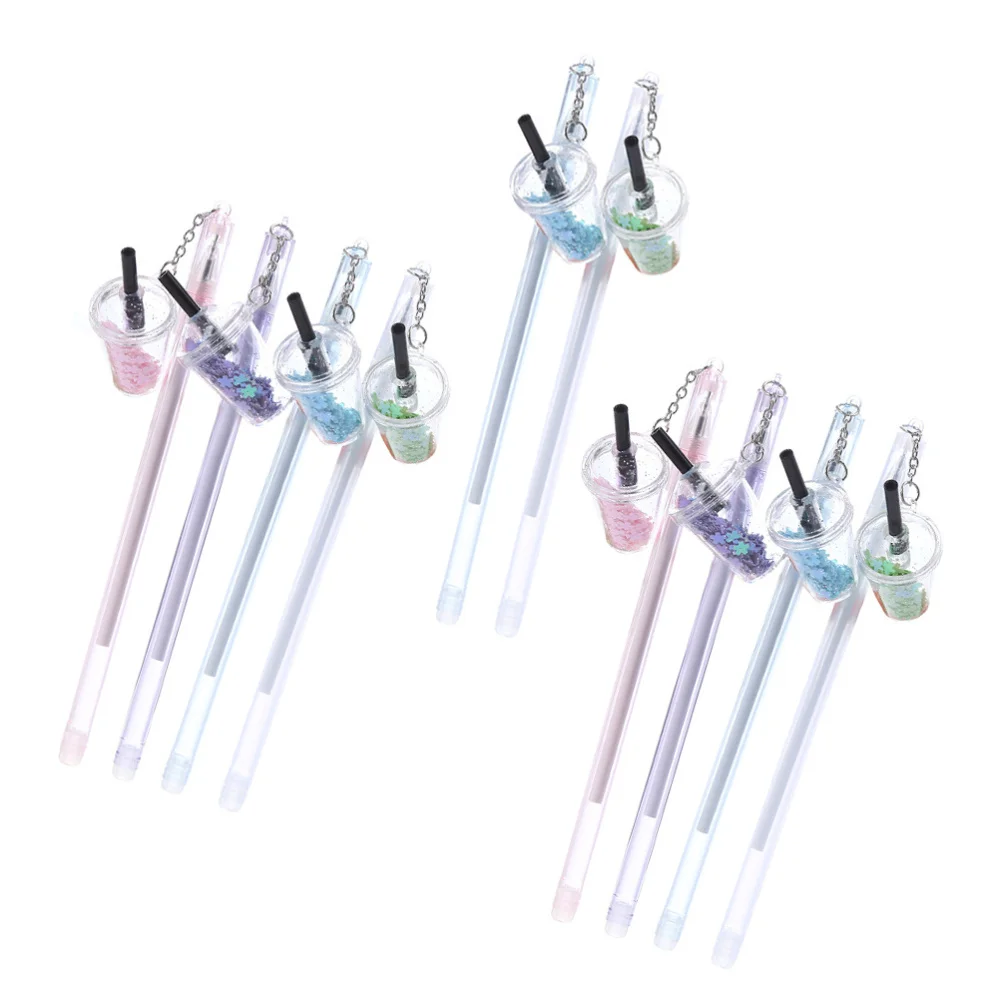 

10pcs Milk Tea Cup Pendant Neutral Pen Pendant Student Pen (Mixed Style)