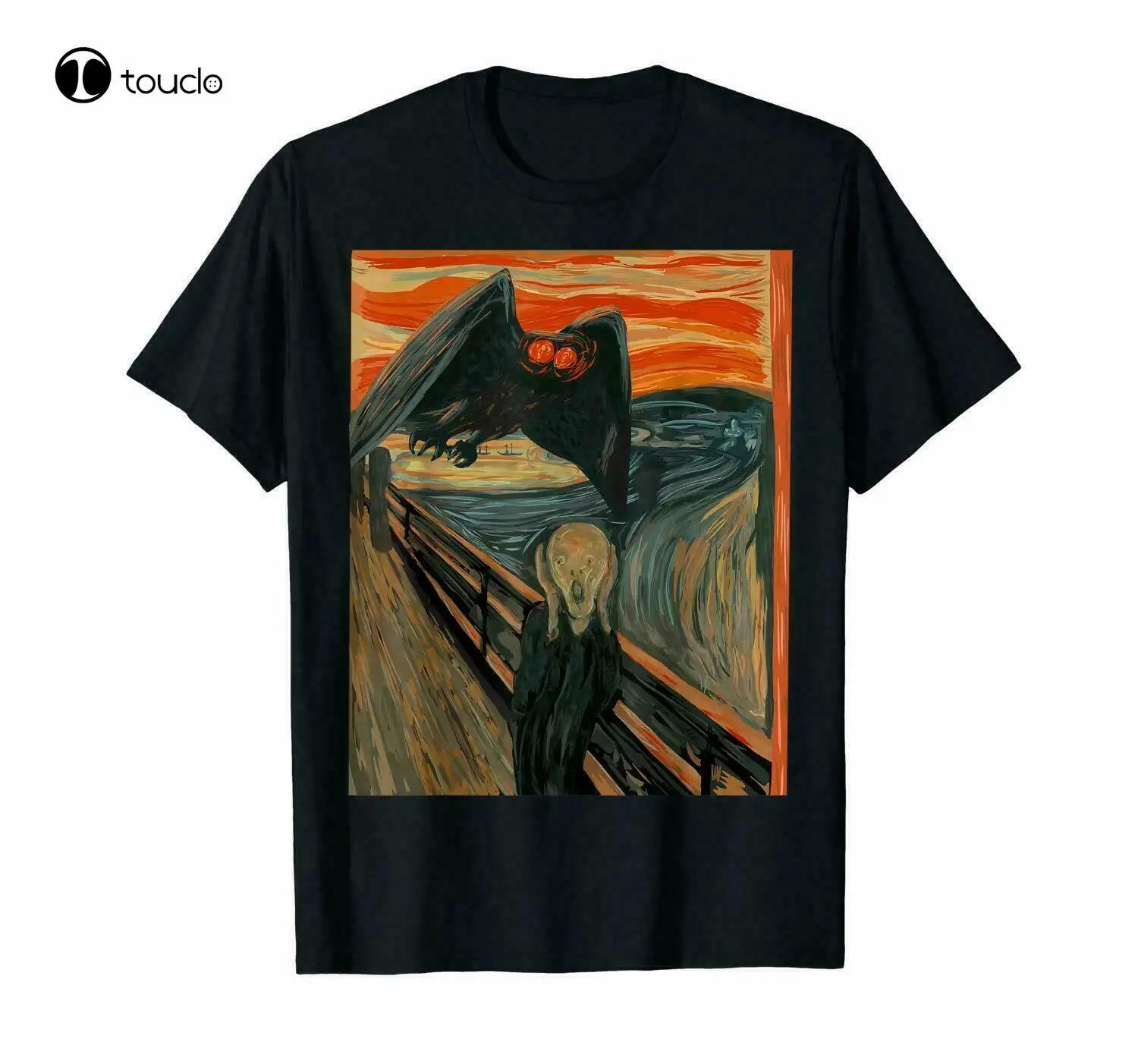 

Mothman Scream Wv Art Cryptid T-Shirt Cotton Trend Tee Shirt unisex