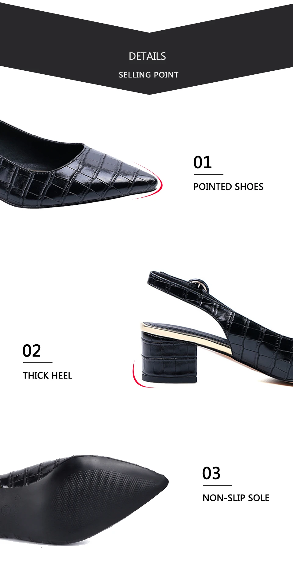 MaxMuxun Женщины Sexy Slingback острым носом туфли на высоком каблуке Блестящий каблук Кроко-эффект Летние платья