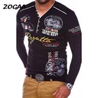 ZOGAA размера плюс Мужская рубашка поло бренды для худого телосложения с длинным рукавом мужские Поло рубашка на каждый день с принтом в виде букв, с принтом Футболки Поло для мужчин Роскошные для мужчин, модная детская одежда