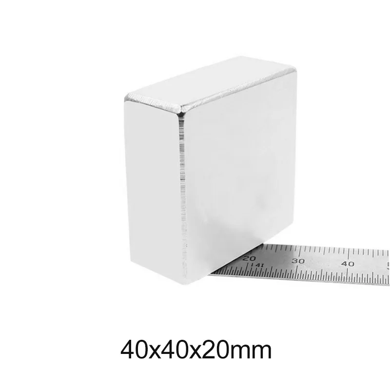 

1/2/3PCS 40x40x20 Thick Quadrate Permanent Magnets Strip Neodymium Magnet N35 40x40x20mm Strong Magnetic Magnets 40*40*20