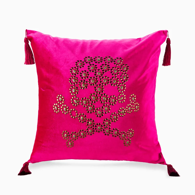 Роскошный дизайнерский Бархатный Чехол для подушки черная наволочка чехол