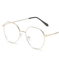 2021 new polygon anti blue light woman eyeglasses men optical computer eye glasses frame classic brand design metal eyewear