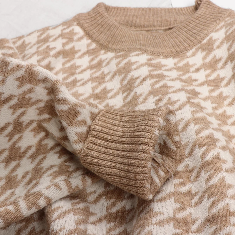 

Winter Knitted Sweater Women Casual Geometric Long Sleeve Pullovers Female Jumper O-Neck Ladies Jersey Mujer Pulls Femme