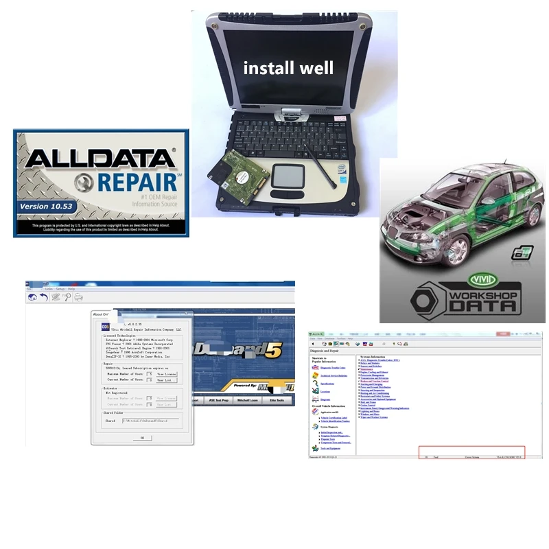 

Alldata Auto repair software all data 10.53 with laptop cf19 installed well 1TB HDD mit..chell 2015 Vivid data Top Quality