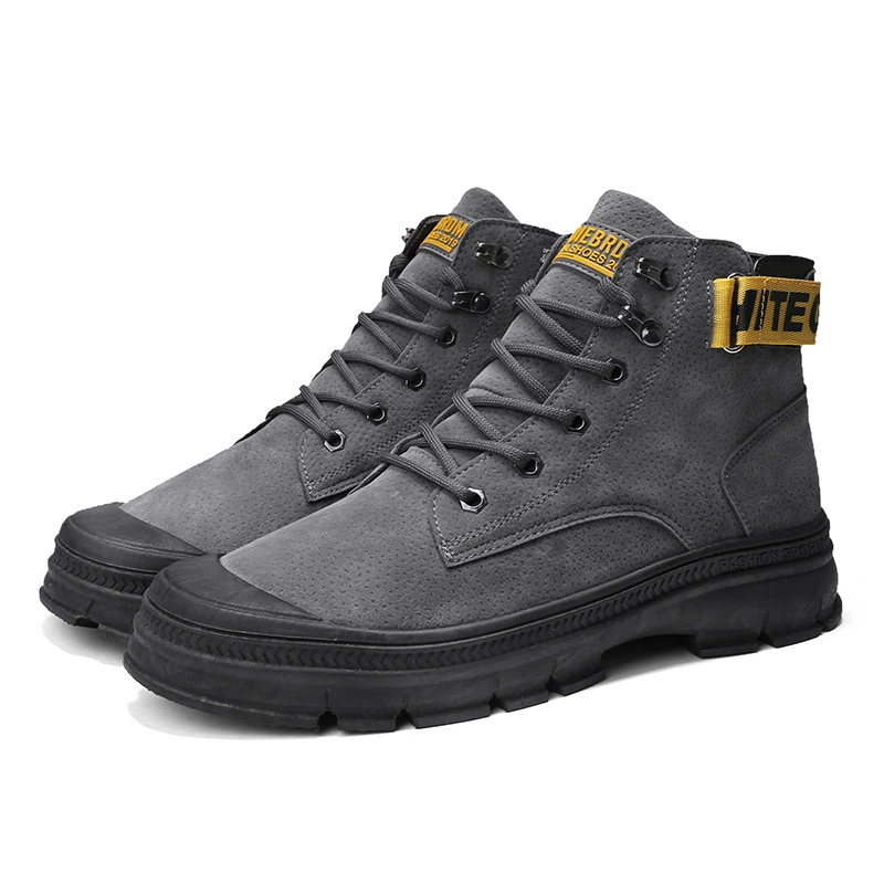 Черные Теплые зимние мужские ботинки ботильоны из натуральной кожи Мужская