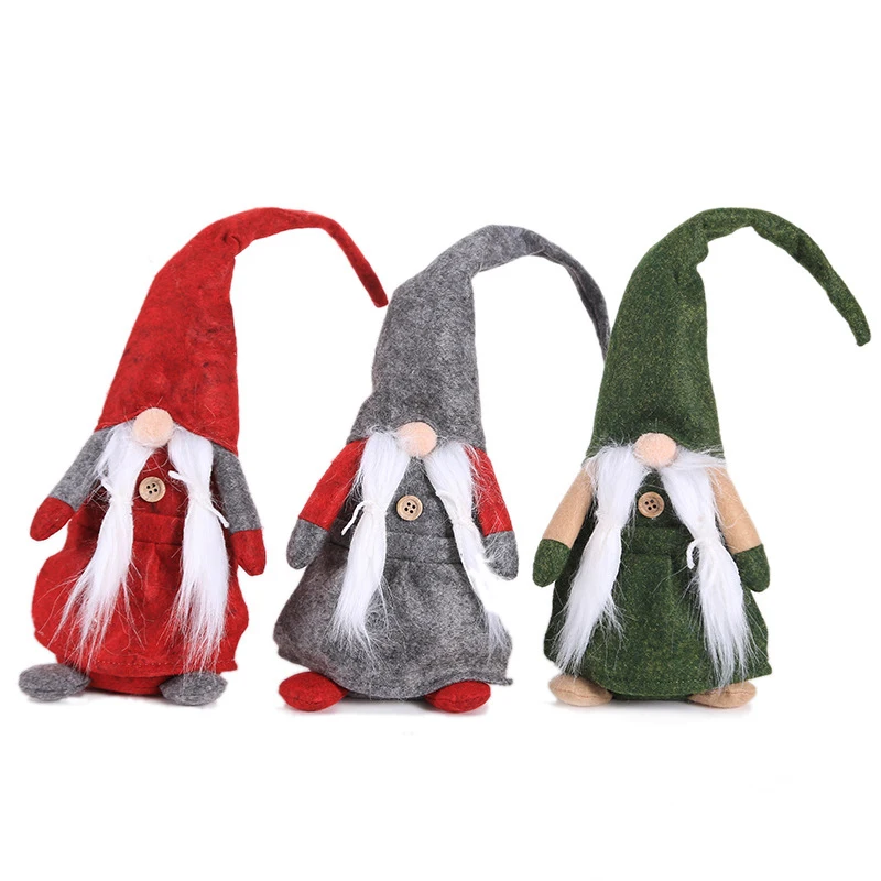 12*28cm Fluffy Cartoon Christmas No Face Santa Doll Swedish Gnome Toy Home New Year Party Table Decor Xmas Pendants Ornaments | Дом и сад