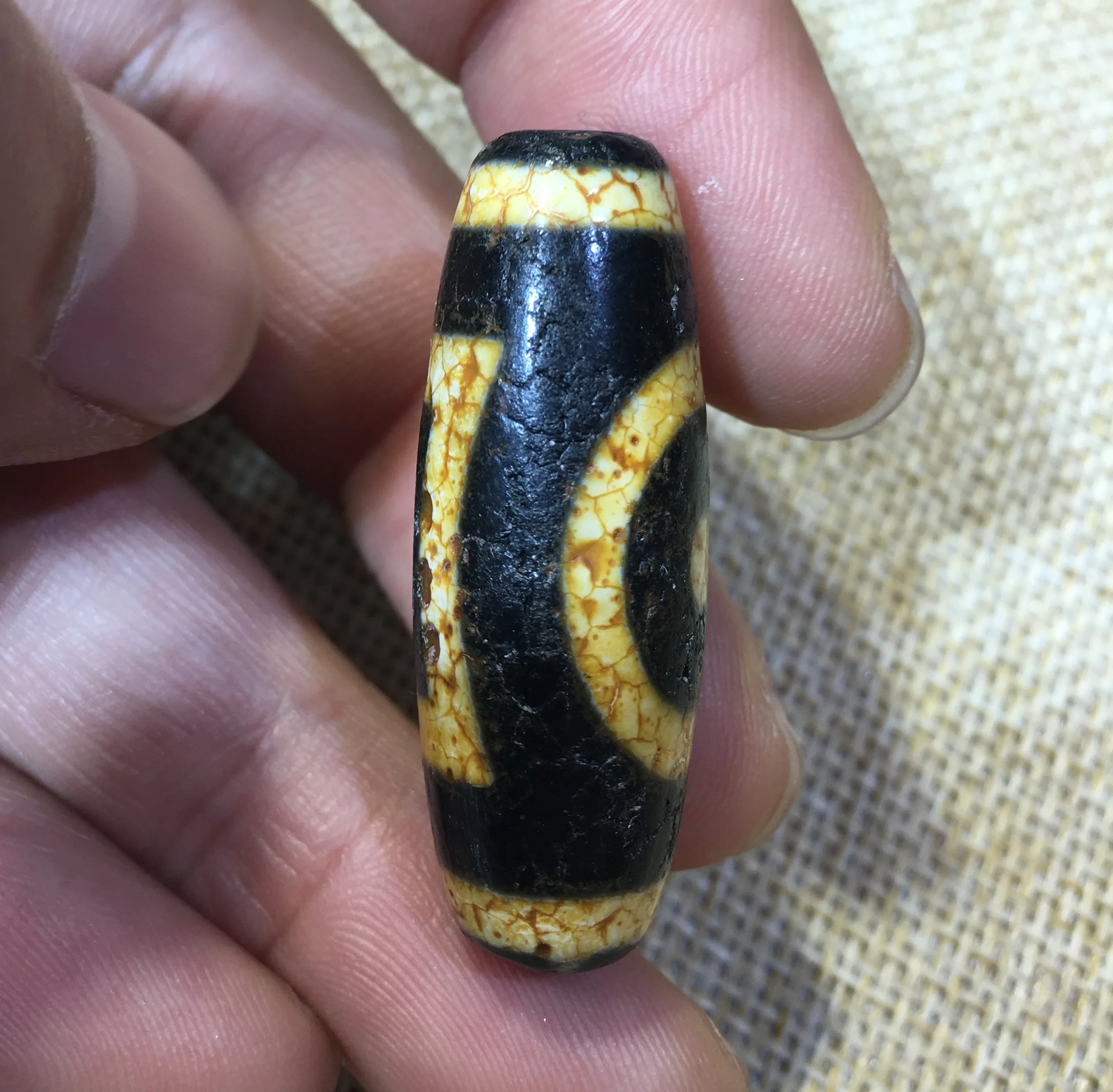 Rare Magic Tibetan Old Agate DRAGON VEIN Heaven&ampearth Totem dZi Bead | Украшения и аксессуары