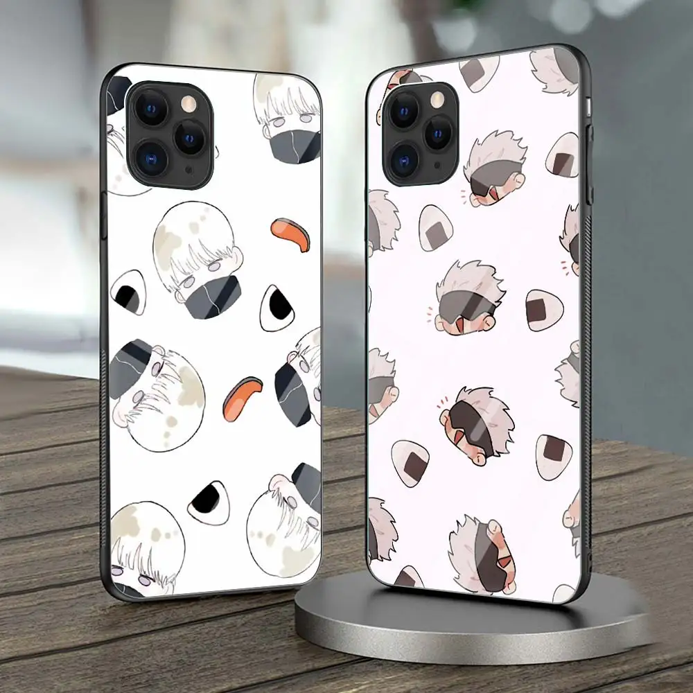 

Jujutsu kaisen Gojo Satoru Phone Case For iPhone 11 Pro MAX Cover For iPhone 12 Pro XR X XS 7 8 Plus SE 2020 Glass Luxury Shell