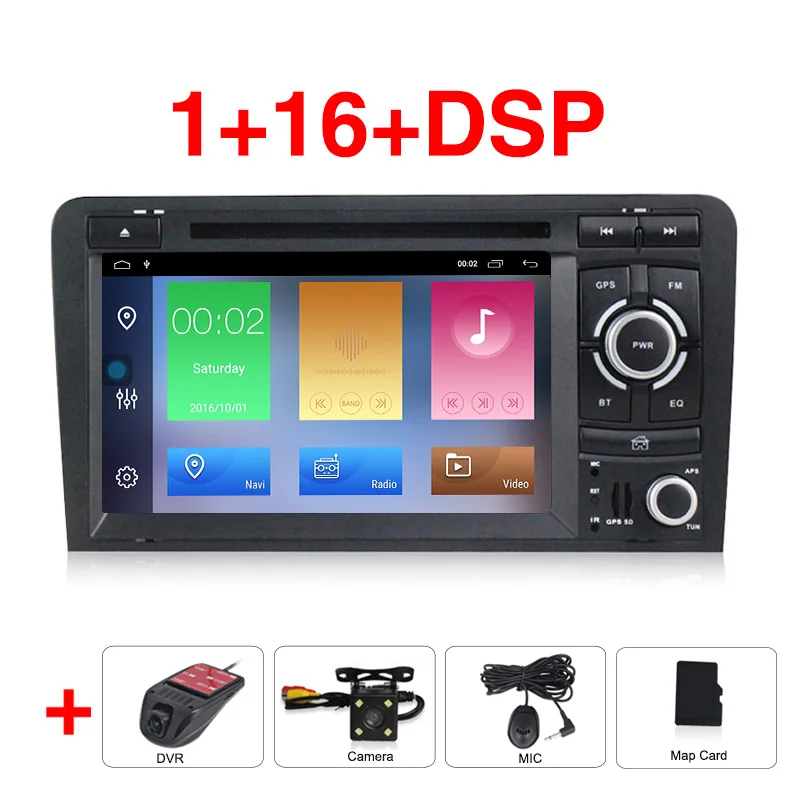 Car dvd camera DVR Новинка! 2din 2+ 32G Android 9,1 автомобильный dvd-плеер gps навигация для Audi A3 S3 2003-2013 мультимедийный плеер радио FM wifi BT RDS CAN шина - Цвет: Car dvd camera DVR