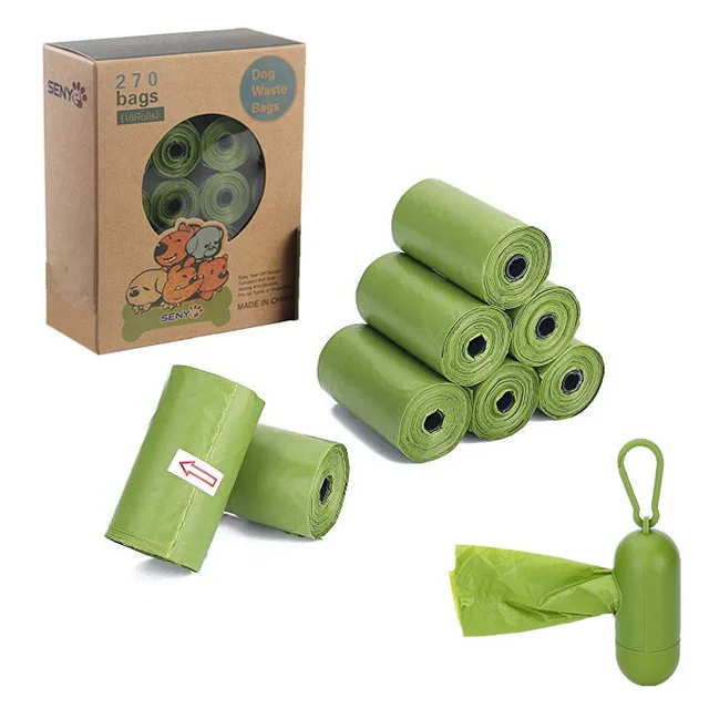 8roll and Dispenser Сумки для собачьих какашек, экологически чистые, для улицы, для дома, для уборки, мешок для мусора, удобные мешки для собачьих какашек 270/690, большое количество - Цвет: 8roll and Dispenser