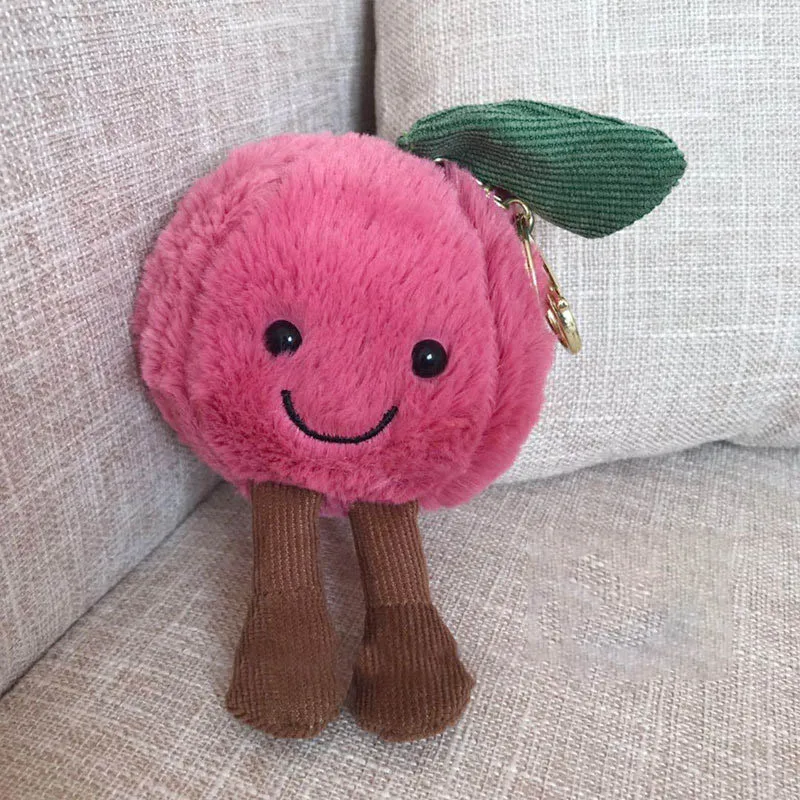 15 см маленький милый плюшевый брелок для ключей с яблоком ананасом грибом