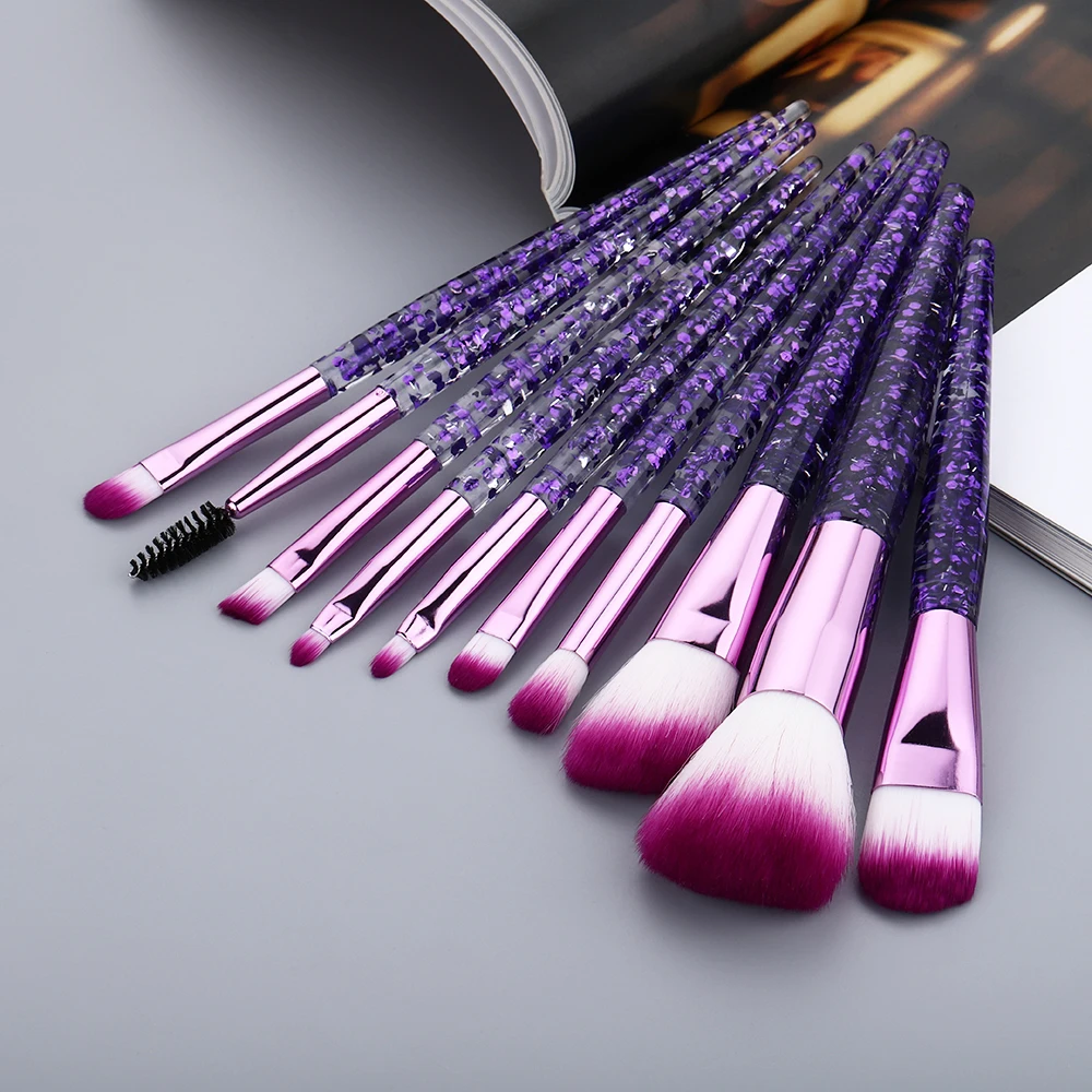 

Blending Beauty Make Up Brush Kit Tools Transparent Makeup Brushes Tool Set Cosmetic Powder Eye Shadow Foundation Blush