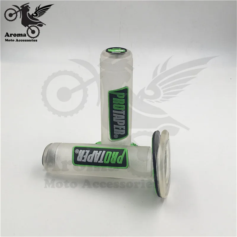T-green Красочные прозрачные 24 мм 22 мм мотоциклетные ручки бар часть гоночные профессиональные аксессуары мото rcycle руль для protaper husqvarna yamaha KTM рукоятки мотокросса dirtbike grip pitbike ATV внедорожный мото сцепление велосипед ямы - Цвет: T-green