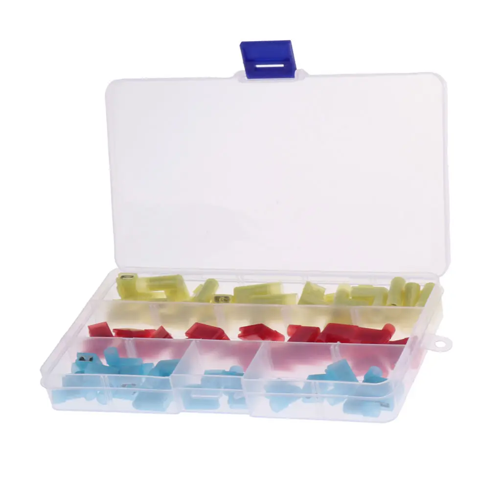 

60 Pieces 22-18 18-14 12- Flag Spade Female Insulated Terminals Kit