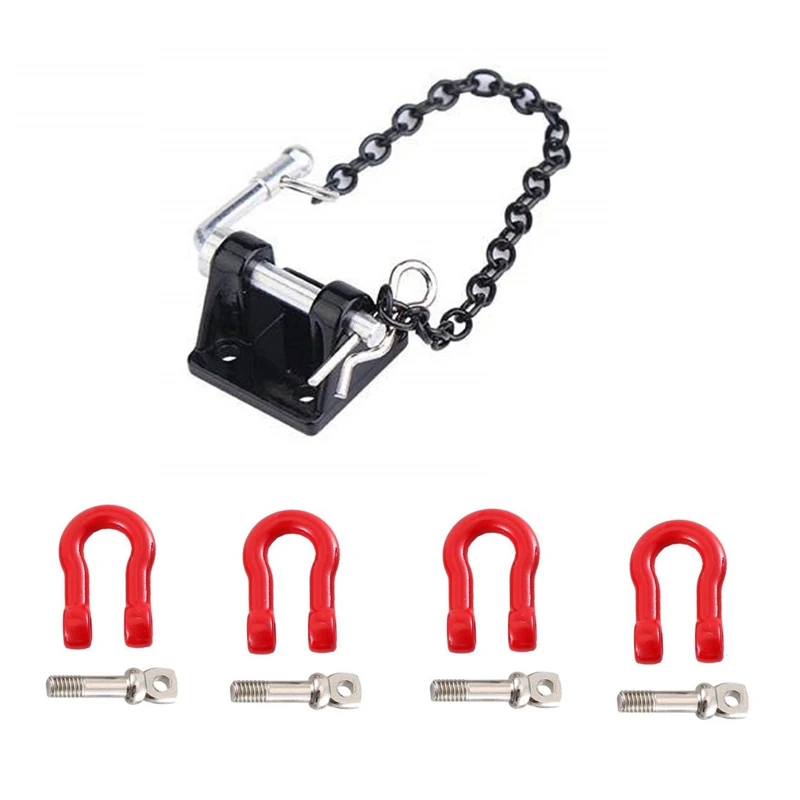 RC Crawler Tow Hook Metal Buckle Chain 1/10 Scale Trailer for SCX10 Car Remote Control Upgrade Part | Игрушки и хобби