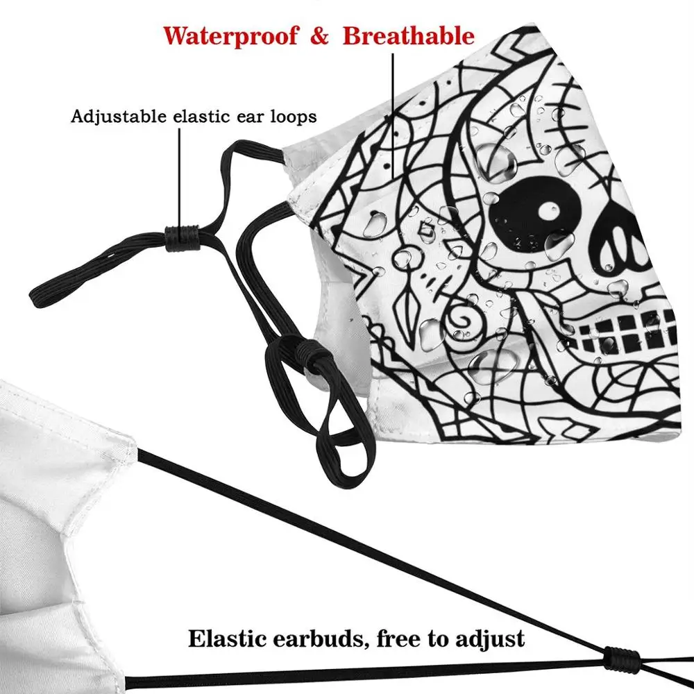 Маска для лица антипылевая моющаяся многоразовая с фильтром и геометрическим